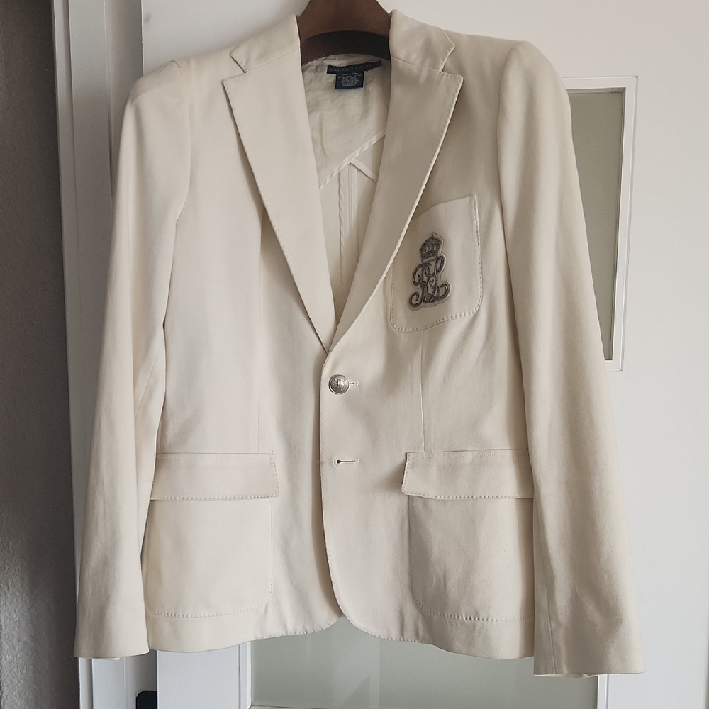Ralph Lauren Ivory Blazer with Crest